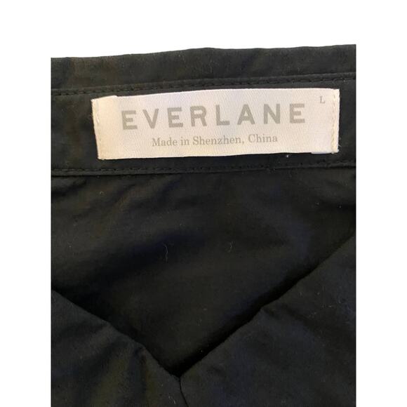 Everlane The Poplin Long Sleeve Button Down Shirt in Black size L nwot - Picture 3 of 5